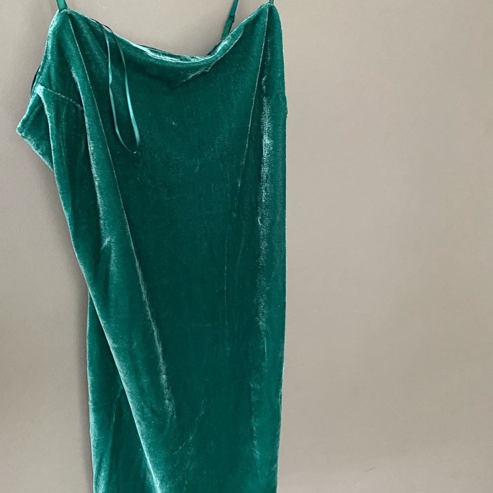 Emerald Green Velvet Slip Dress